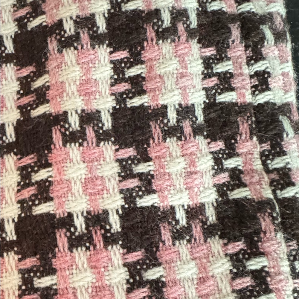 LOFT Pink and Brown tweed Checkered Mini Skirt - Picture 4 of 6